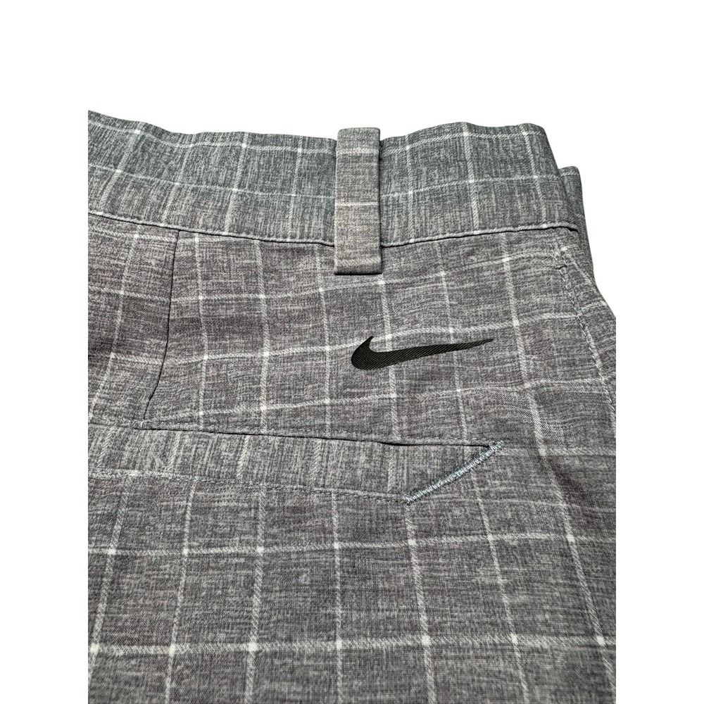 Nike Golf Shorts 36 Grey Windowpane Plaid Performance Stretch Pockets Mens